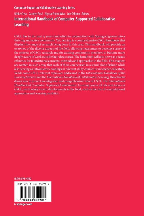 Produktbild: International Handbook of Computer-Supported Collaborative Learning