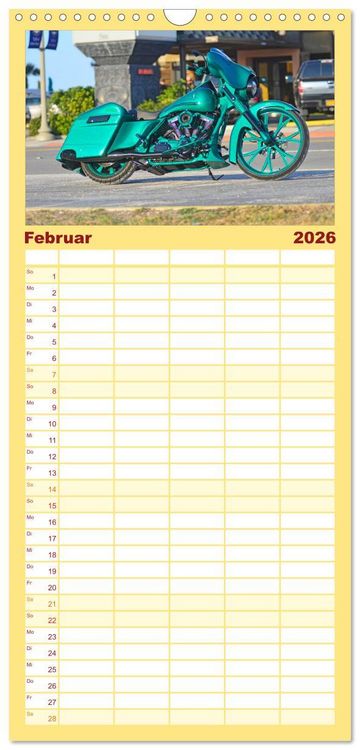 Produktbild: Familienplaner 2026 - BEST OF HARLEY-DAVIDSON BAGGER-STYLE mit 5 Spalten (Wandkalender, 21 x 45 cm) CALVENDO