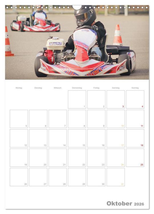 Produktbild: Slalomkart - Gas, Gas, Vollgas! 2026 (Wandkalender 2026 DIN A3 hoch), CALVENDO Monatskalender
