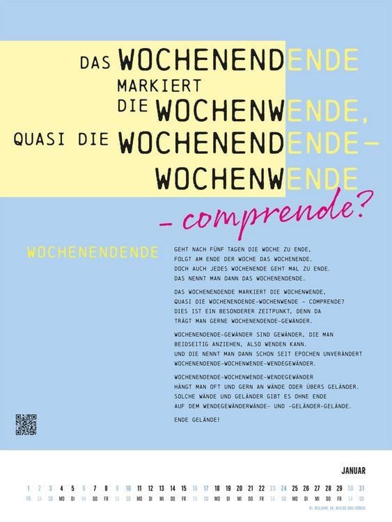 Produktbild: Zungenbrecher-Wandkalender 2027 - Abera kadabera! Willkommen in Barbaras Rhabarberbar!