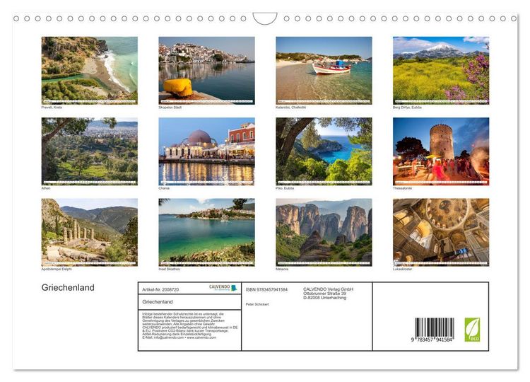 Produktbild: Griechenland (Wandkalender 2026 DIN A3 quer), CALVENDO Monatskalender