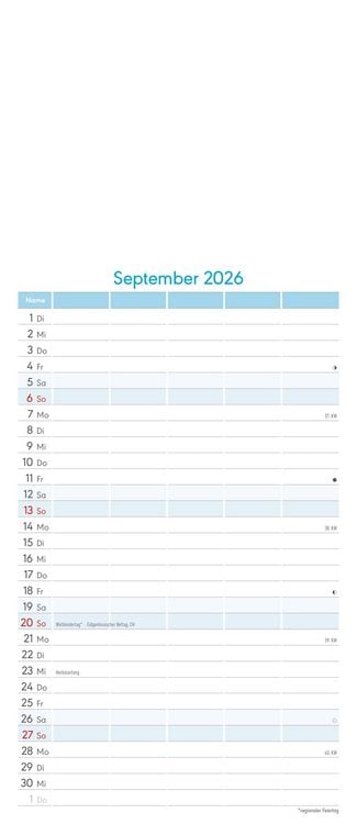 Produktbild: Kreativ-Kalender Familienplaner 2026 - 5 Spalten - 19,5x45 cmFoto, Malen, Basteln - datiert - Kreativkalender - Foto-Kalender - Familienkalender - Wan
