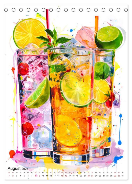 Produktbild: Abstrakte Cocktail-Palette! (Tischkalender 2026 DIN A5 hoch), CALVENDO Monatskalender