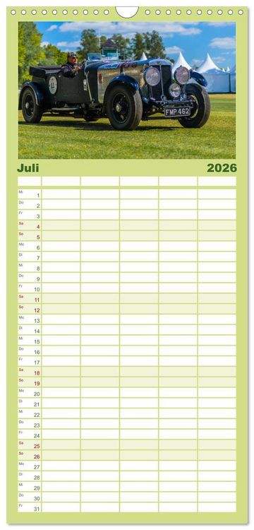 Produktbild: Familienplaner 2026 - Historischer Rennsport - vom Feinsten mit 5 Spalten (Wandkalender, 21 x 45 cm) CALVENDO