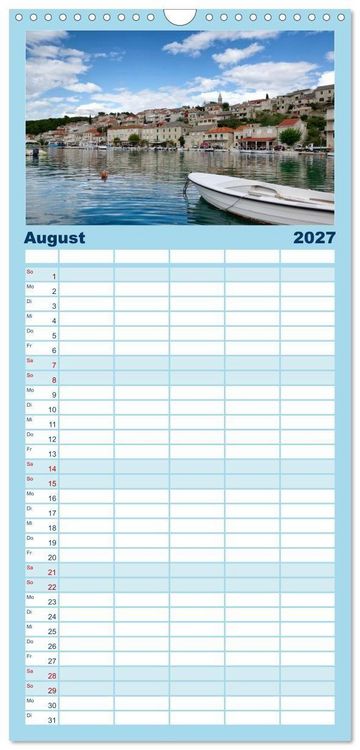 Produktbild: Familienplaner 2027 - Dalmatien - Stille Orte mit 5 Spalten (Wandkalender, 21 x 45 cm) CALVENDO