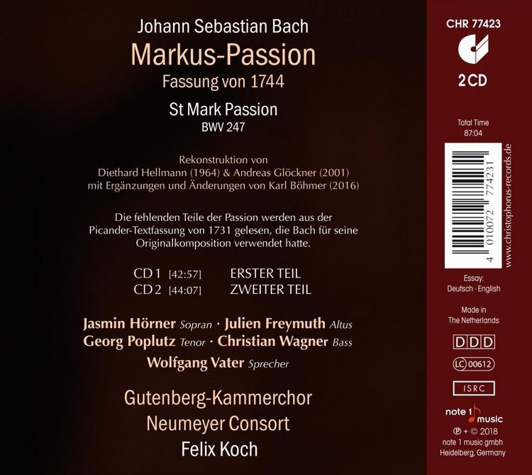 Produktbild: St Mark Passion