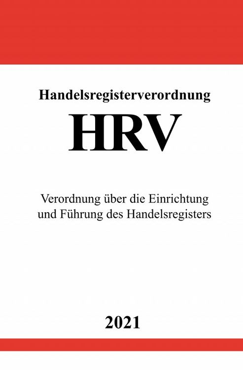 Produktbild: Handelsregisterverordnung (HRV)