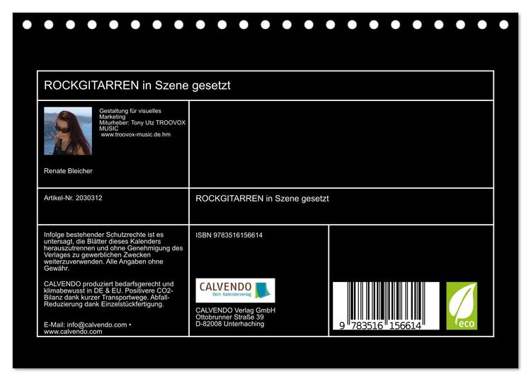 Produktbild: ROCKGITARREN in Szene gesetzt (Tischkalender 2026 DIN A5 quer), CALVENDO Monatskalender