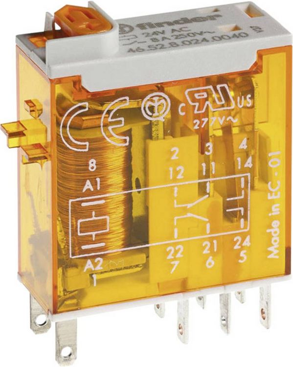 Produktbild: Finder 46.52.8.230.0040 Steckrelais 230 V/AC 8A 2 Wechsler 1St.