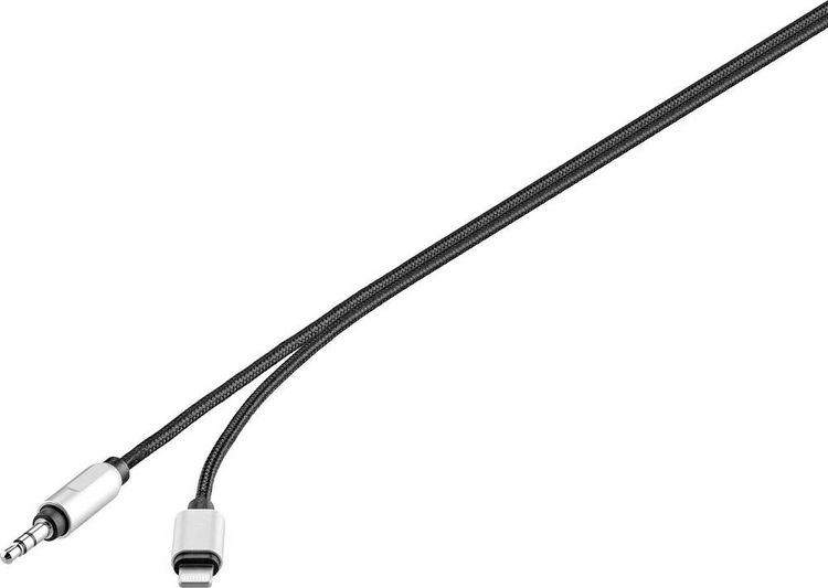 Produktbild: Renkforce RF-3432028 Apple Lightning / Klinke Audio Anschlusskabel [1x Apple Lightning-Stecker - 1x Klinkenstecker 3.5 mm] 1.20m
