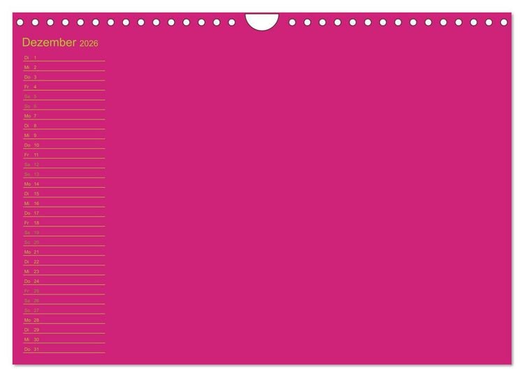 Produktbild: Bastel-Geburtstagskalender pink / Geburtstagskalender (Wandkalender 2026 DIN A4 quer), CALVENDO Monatskalender