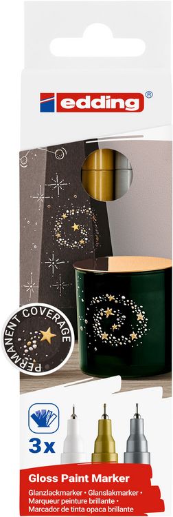 Produktbild: edding 780 Glanzlackmarker 3er Set metallic