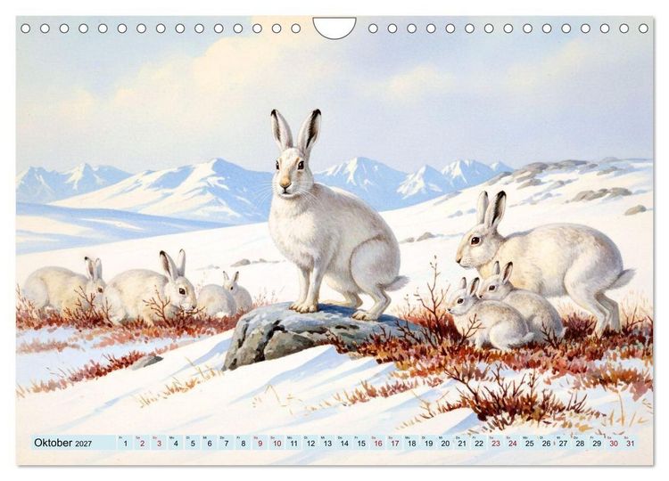 Produktbild: Nordische Tiere wie aus alten Zeiten (Wandkalender 2027 DIN A4 quer), CALVENDO Monatskalender