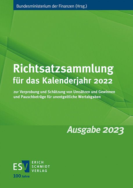 Produktbild: Richtsatzsammlung f&uuml;r das Kalenderjahr 2022