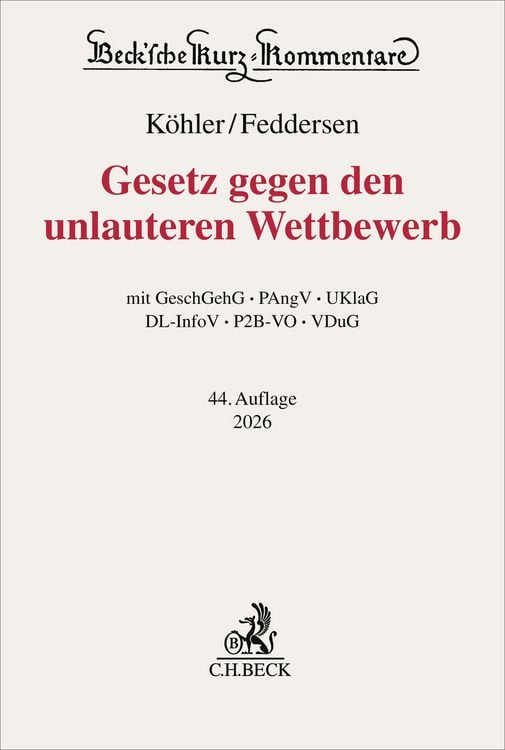 Produktbild: Gesetz gegen den unlauteren Wettbewerb. UWG
