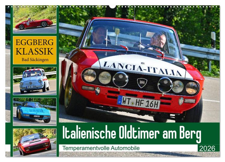 Produktbild: Italienische Oldtimer am Berg (Wandkalender 2026 DIN A2 quer), CALVENDO Monatskalender