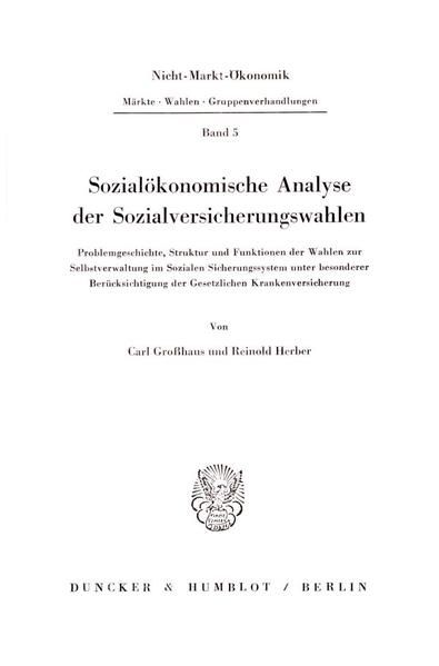 Produktbild: Sozial&ouml;konomische Analyse der Sozialversicherungswahlen.