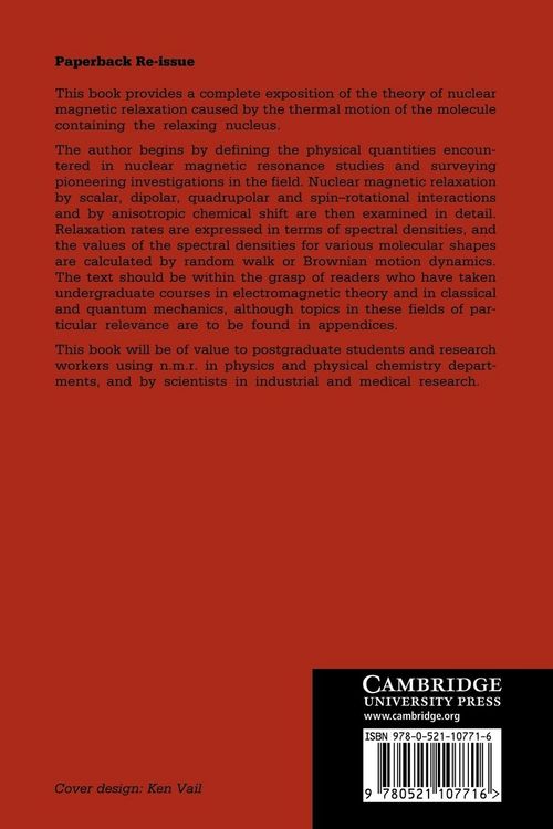 Produktbild: The Theory of Nuclear Magnetic Relaxation in Liquids