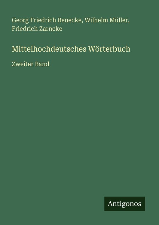 Produktbild: Mittelhochdeutsches W&ouml;rterbuch