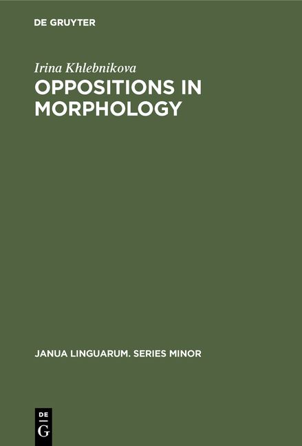 Produktbild: Oppositions in Morphology