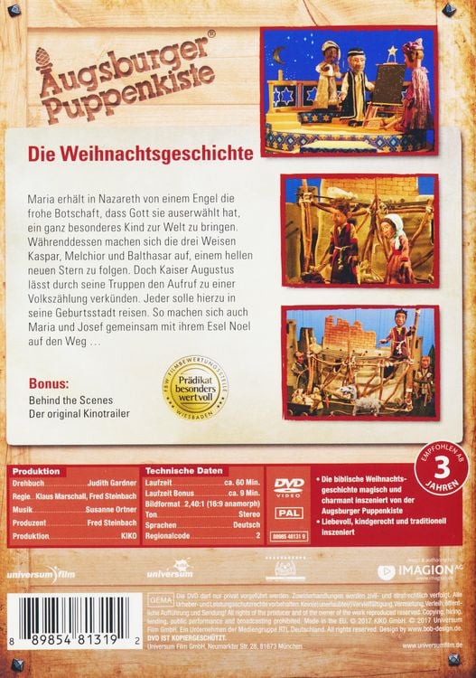 Produktbild: Die Weihnachtsgeschichte in einer Inszenierung der Augsburger Puppenkiste