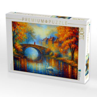 Produktbild: CALVENDO Puzzle Die Br&uuml;cke am Fluss | 1000 Teile Lege-Gr&ouml;&szlig;e 64x48cm Foto-Puzzle f&uuml;r gl&uuml;ckliche Stunden
