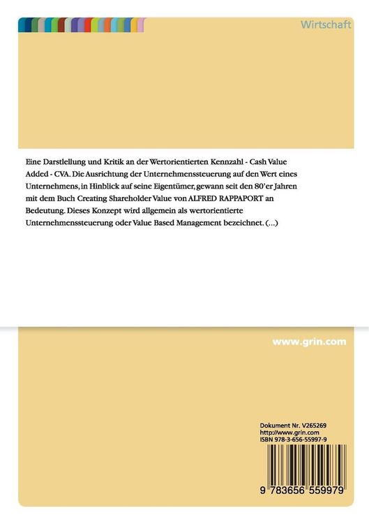 Produktbild: Das Konzept des Cash Value Added