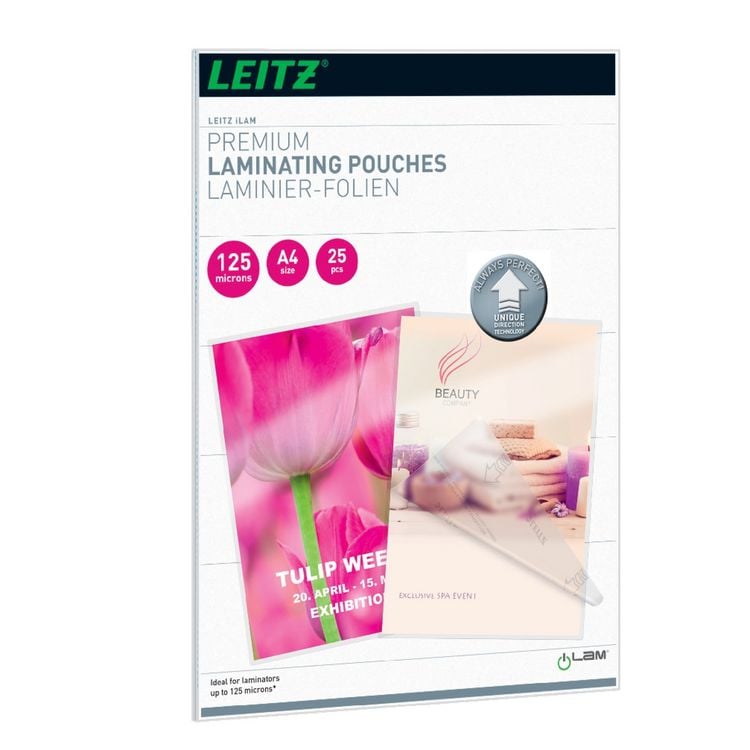 Produktbild: LEITZ Laminierfolien glasklar 125&micro; transparent DIN A4 25 St&uuml;ck