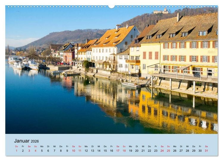 Produktbild: Impressionen vom Hochrhein (hochwertiger Premium Wandkalender 2026 DIN A2 quer), Kunstdruck in Hochglanz