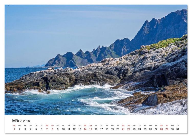 Produktbild: Inseln im Nordmeer - Lofoten-And&oslash;ya-Senja (Tischkalender 2026 DIN A5 quer), CALVENDO Monatskalender