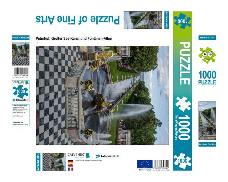Produktbild: CALVENDO Puzzle Peterhof: Gro&szlig;er See-Kanal und Font&auml;nen-Allee | 1000 Teile Lege-Gr&ouml;&szlig;e 64x48cm Foto-Puzzle f&uuml;r gl&uuml;ckliche Stunden