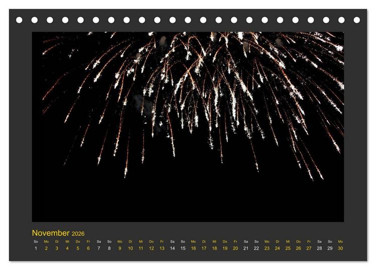Produktbild: Feuerwerk - Explosives am Himmel (Tischkalender 2026 DIN A5 quer), CALVENDO Monatskalender