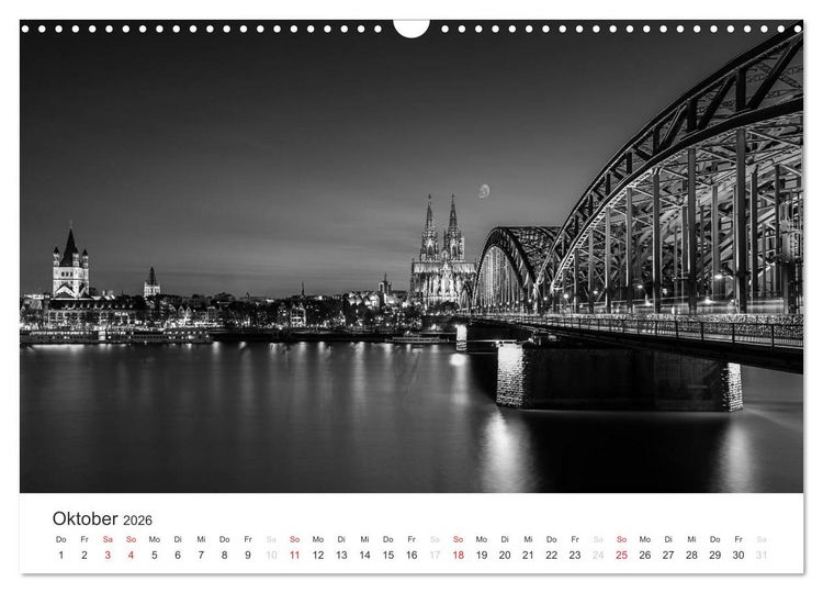 Produktbild: K&ouml;ln - monochrome Ansichten (Wandkalender 2026 DIN A3 quer), CALVENDO Monatskalender