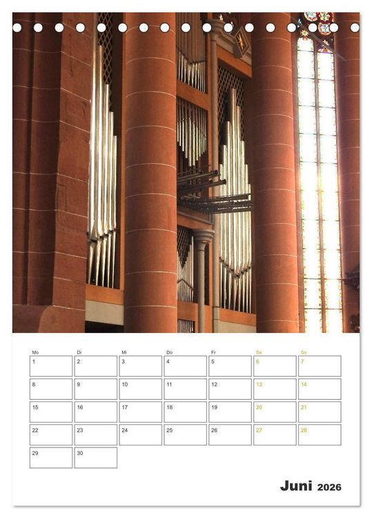 Produktbild: Orgeln zum Verlieben! (Tischkalender 2026 DIN A5 hoch), CALVENDO Monatskalender