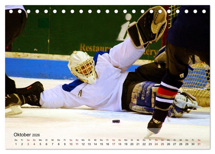 Produktbild: Eishockey - Kampf um den Puck (Tischkalender 2026 DIN A5 quer), CALVENDO Monatskalender