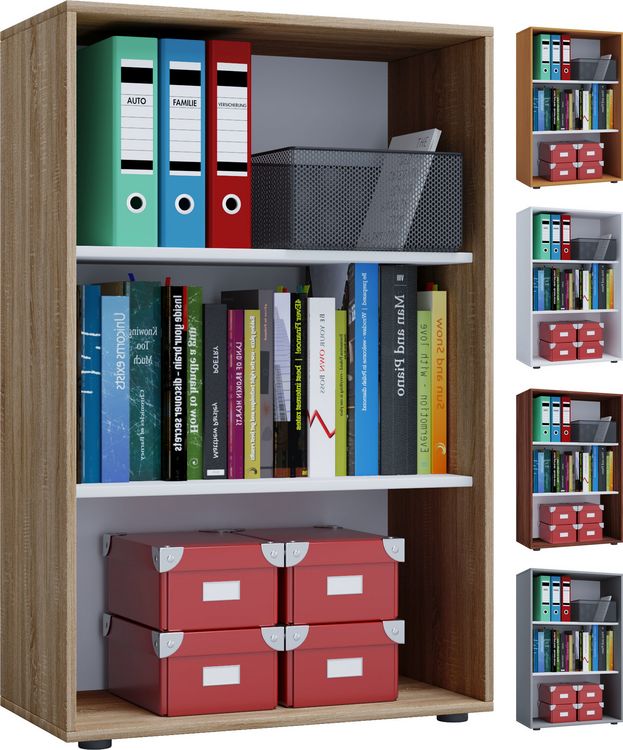 Produktbild: Holz B&uuml;ro Regal B&uuml;cher Ordner Aktenregal Lona 3f