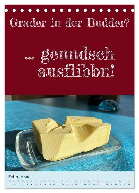 Produktbild: Ni schw&auml;bborn! Mundart und Dialekt Kalender Sachsen (Tischkalender 2026 DIN A5 hoch), CALVENDO Monatskalender