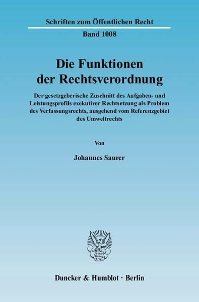 Produktbild: Die Funktionen der Rechtsverordnung.