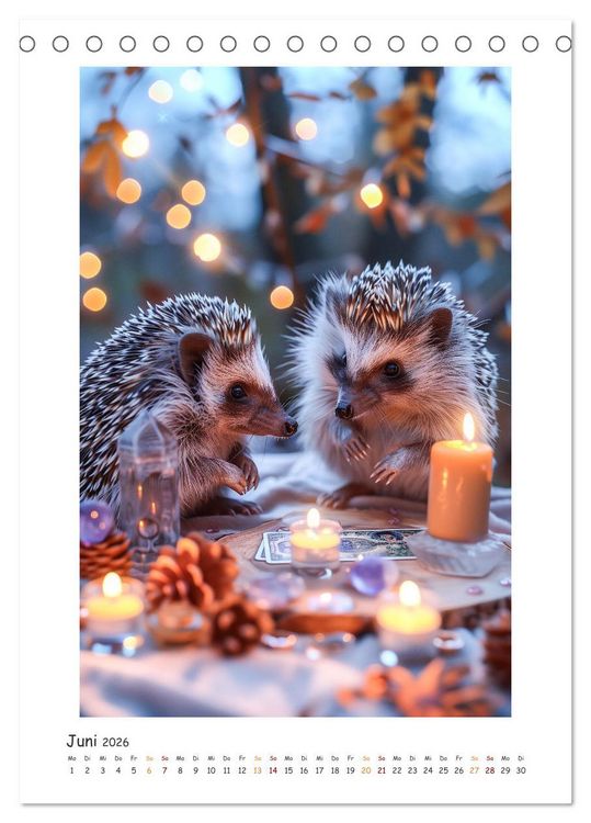 Produktbild: Lustige kleine Igel (Tischkalender 2026 DIN A5 hoch), CALVENDO Monatskalender