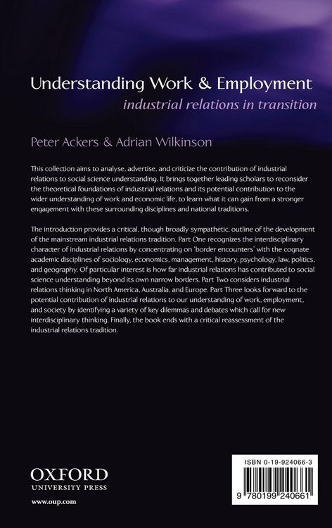 Produktbild: Understanding Work and Employment