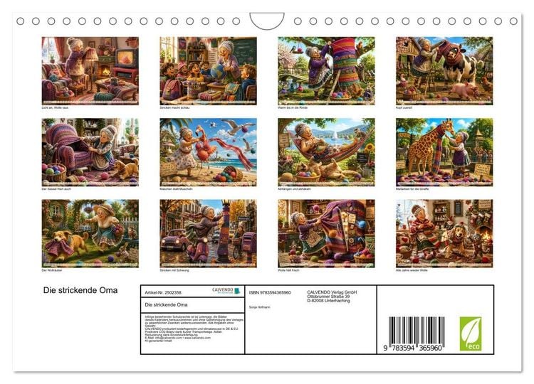 Produktbild: Die strickende Oma (Wandkalender 2027 DIN A4 quer), CALVENDO Monatskalender