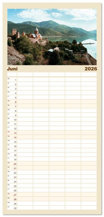 Produktbild: Familienplaner 2026 - Georgien - Neuzeit-Chroniken mit 5 Spalten (Wandkalender, 21 x 45 cm) CALVENDO