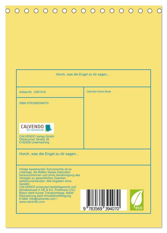 Produktbild: Horch, was die Engel zu dir sagen... (Tischkalender 2027 DIN A5 hoch), CALVENDO Monatskalender