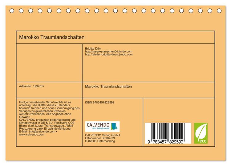 Produktbild: Marokko Traumlandschaften (Tischkalender 2026 DIN A5 quer), CALVENDO Monatskalender