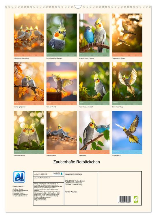 Produktbild: Zauberhafte Rotb&auml;ckchen (Wandkalender 2027 DIN A2 hoch), CALVENDO Monatskalender