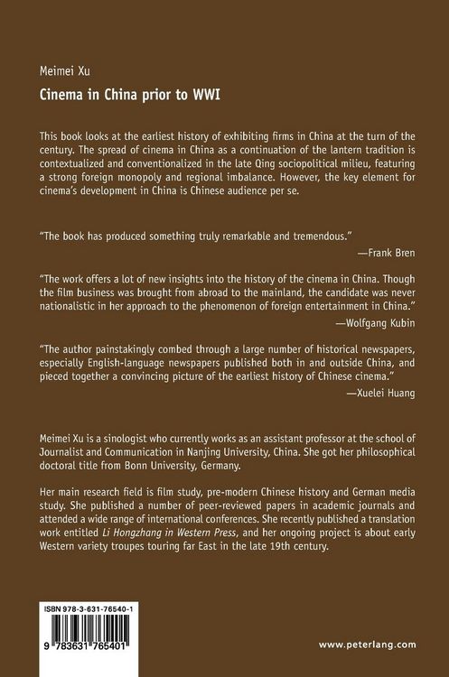 Produktbild: Cinema in China prior to WWI