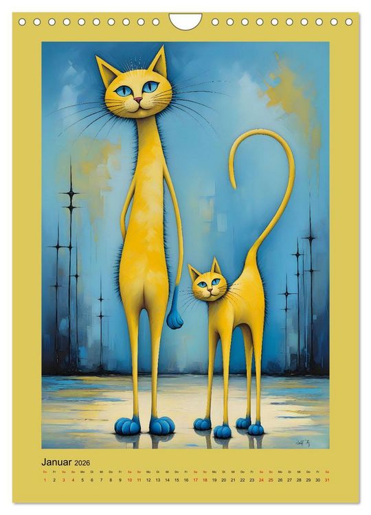 Produktbild: Buntes Katzenvolk (Wandkalender 2026 DIN A4 hoch), CALVENDO Monatskalender