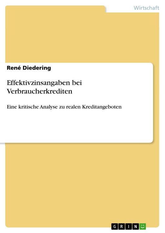 Produktbild: Effektivzinsangaben bei Verbraucherkrediten