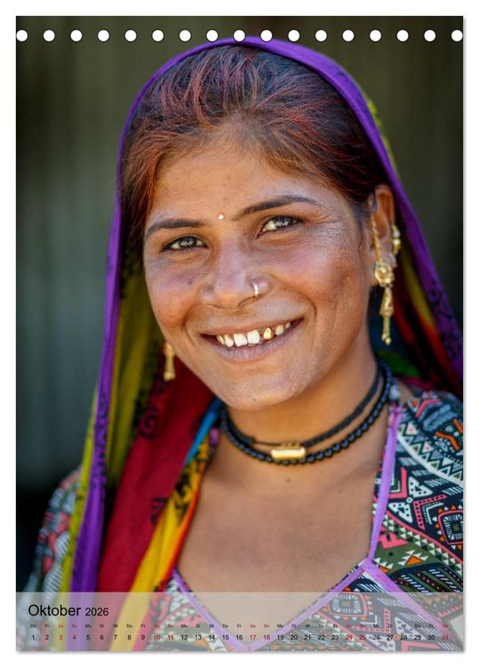 Produktbild: Menschen in Indien (Tischkalender 2026 DIN A5 hoch), CALVENDO Monatskalender