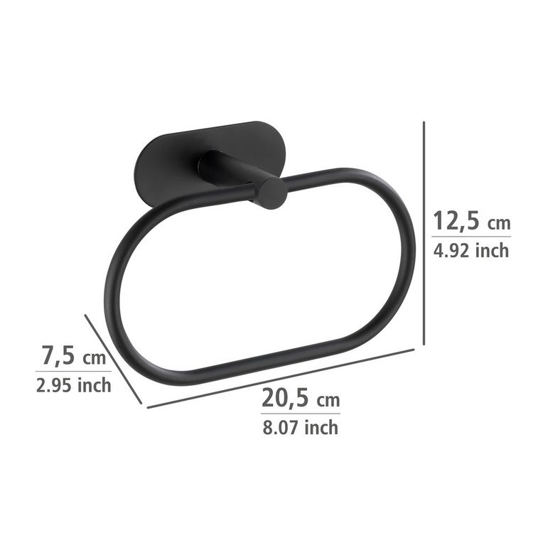 Produktbild: Turbo-Loc&reg; Handtuchring Mod. Orea Black Matt, Befestigen ohne bohren